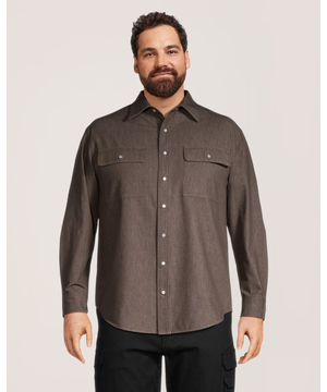 Chemise Dakota Workpro Series fait de denim en coton en couleur, à devant à boutons pression, pour hommes