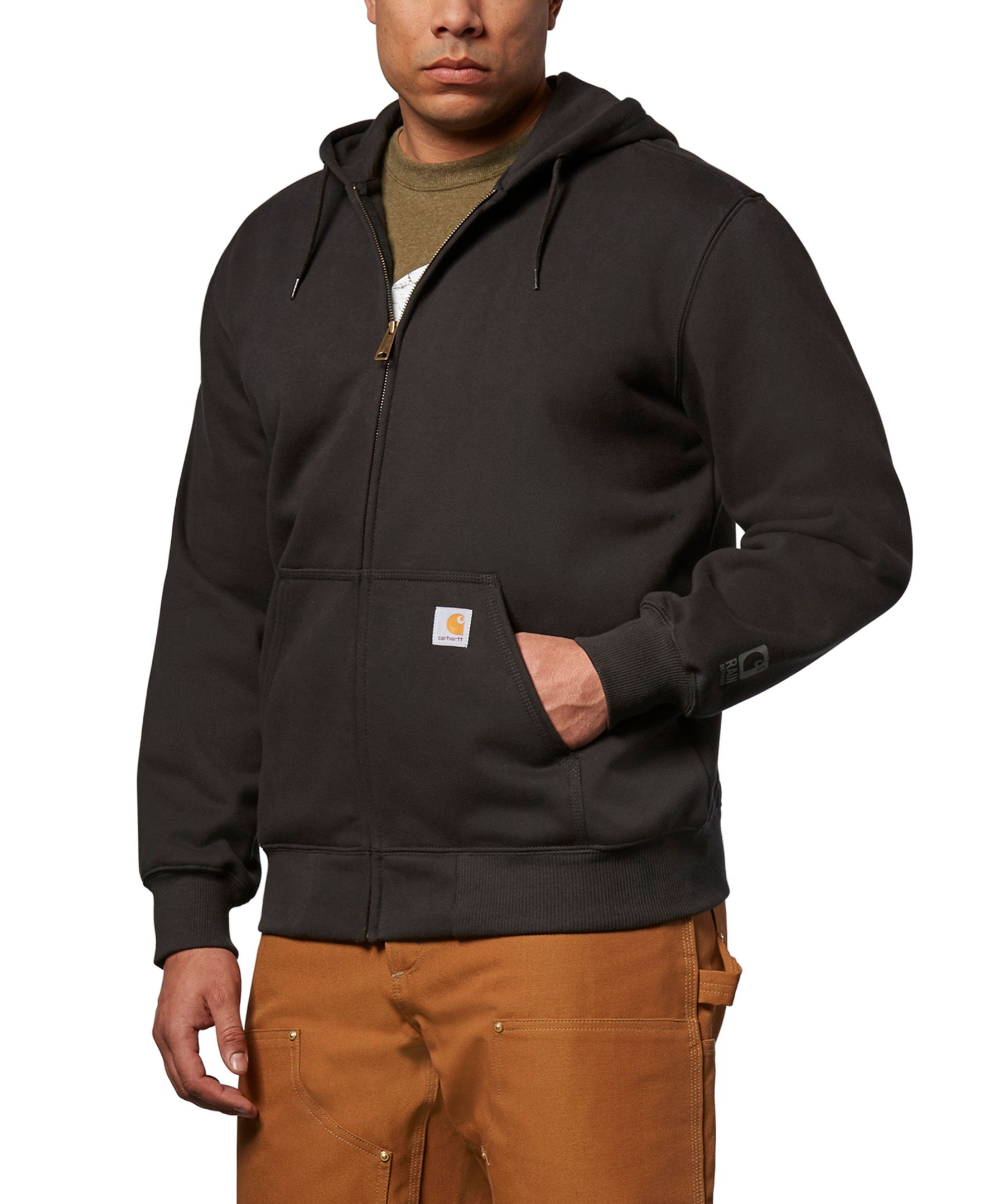 Carhartt Men&s Rain Defender Paxton Heavyweight Hooded Zip-Front Sweatshirt - Black