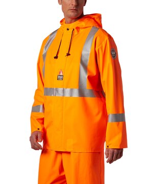 Helly Hansen Workwear Men's Stretch Hi Vis PU Rain Jacket