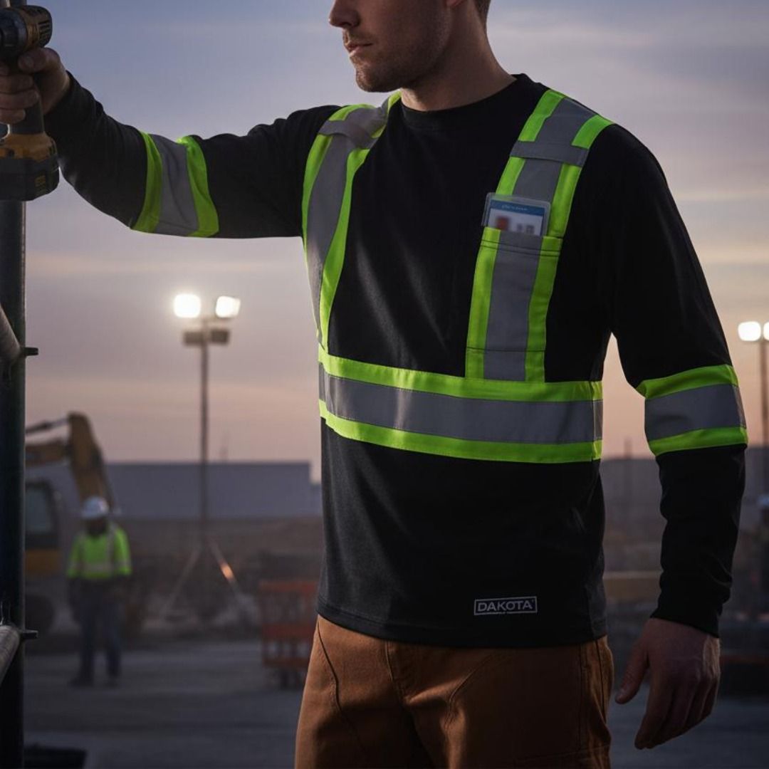 T-shirt doublé haute visibilité Dakota WorkPro Series à manches longues, pour hommes