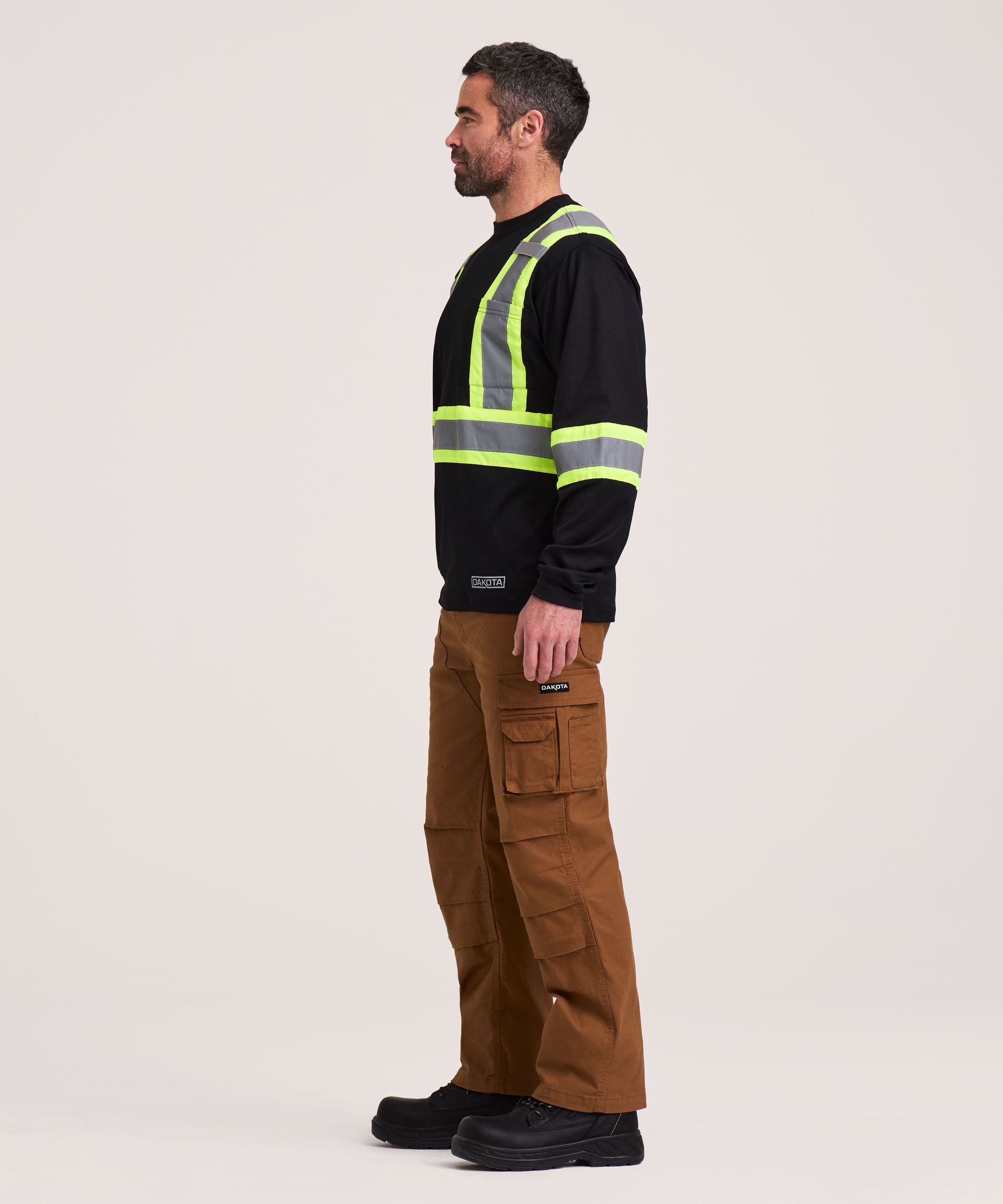 T-shirt doublé haute visibilité Dakota WorkPro Series à manches longues, pour hommes
