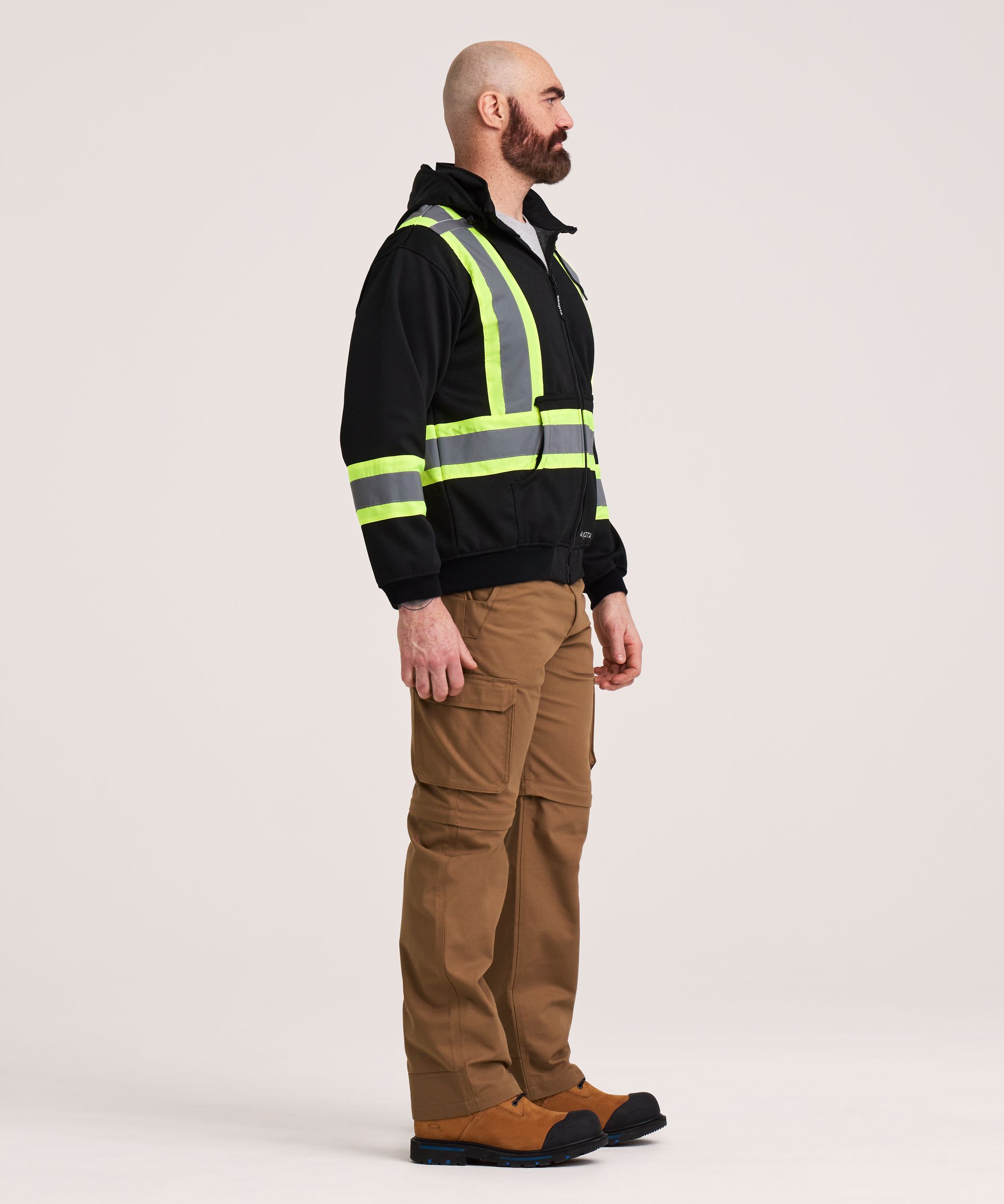 Chandail en molleton doublé haute visibilité Dakota WorkPro Series, à capuche et à glissière pleine longueur, pour hommes