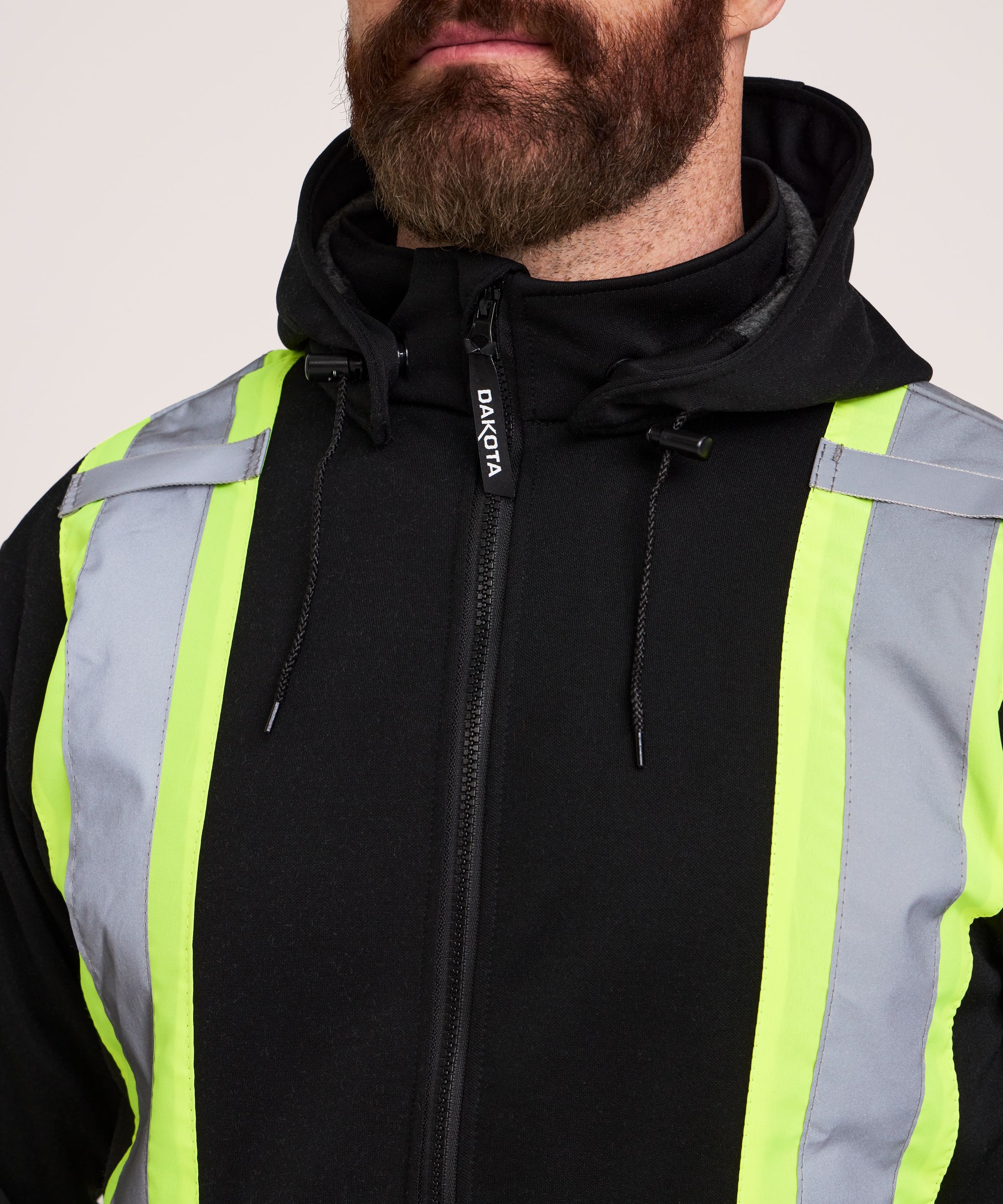 Chandail en molleton doublé haute visibilité Dakota WorkPro Series, à capuche et à glissière pleine longueur, pour hommes