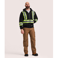 Dakota WorkPro Series Men's Hi-Visibility Lined Full-Zip Hooded Sweatshirt Front_Flat