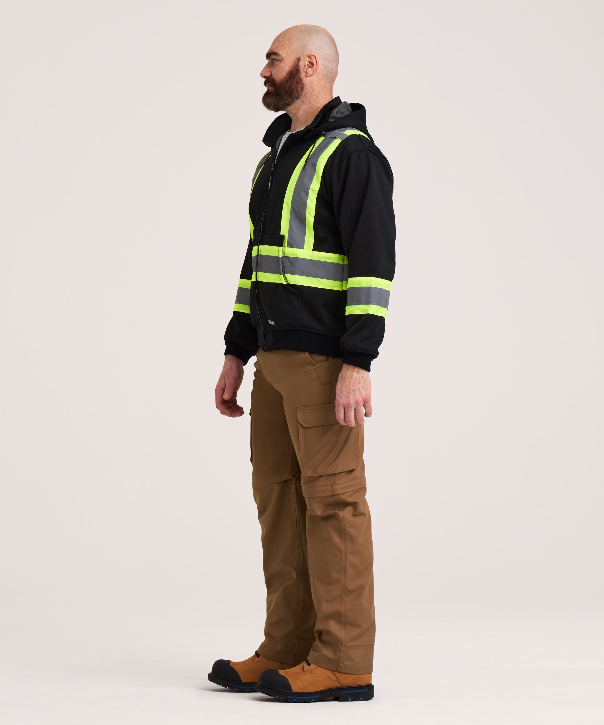 Chandail en molleton doublé haute visibilité Dakota WorkPro Series, à capuche et à glissière pleine longueur, pour hommes