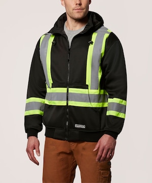 Chandail en molleton doublé haute visibilité Dakota WorkPro Series, à capuche et à glissière pleine longueur, pour hommes
