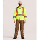 Chandail en molleton doublé haute visibilité Dakota WorkPro Series à capuche et à glissière pleine longueur, pour hommes Front_Flat