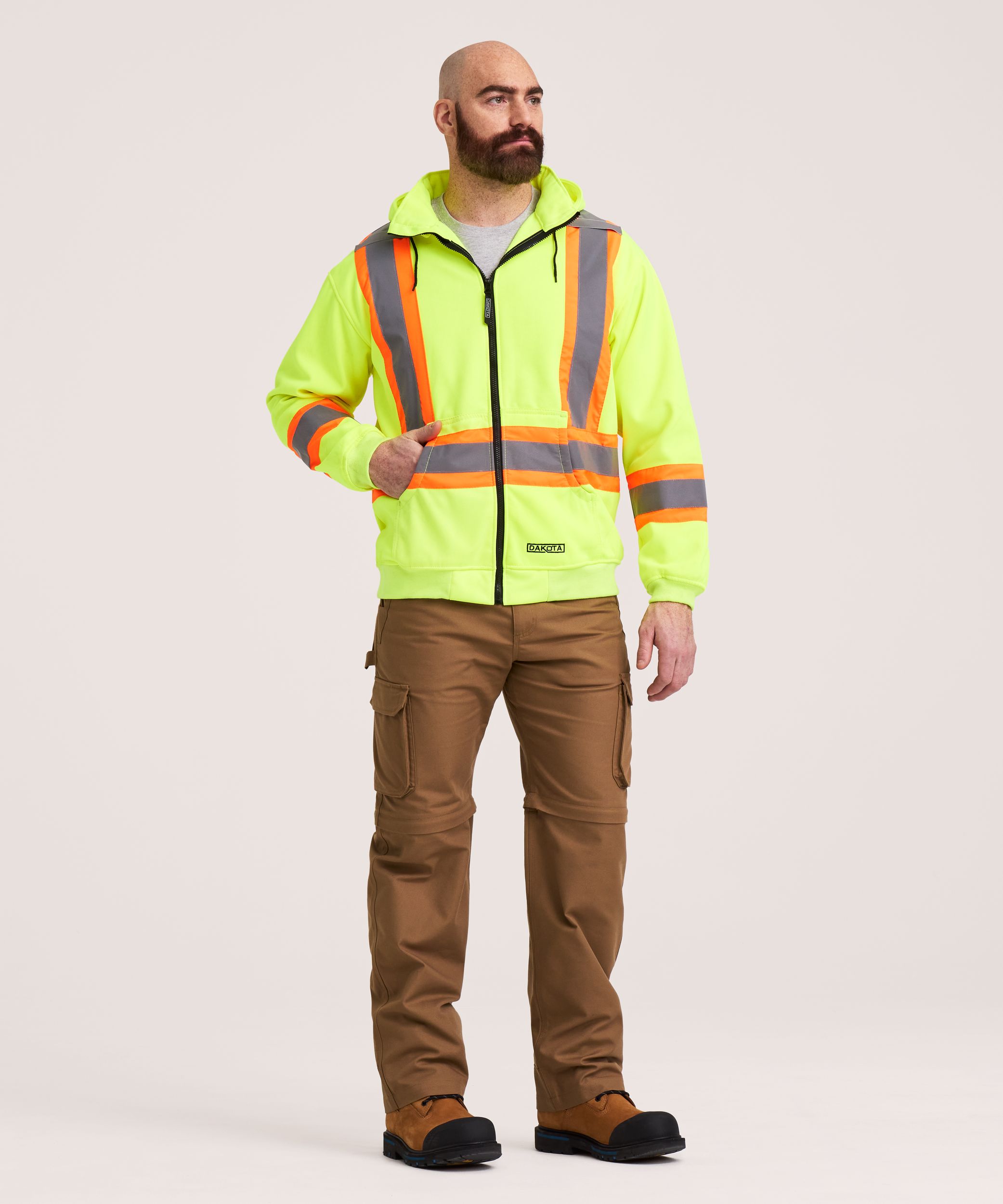 Dakota WorkPro Series Men's Hi-Visibility Lined Full Zip Hoodie