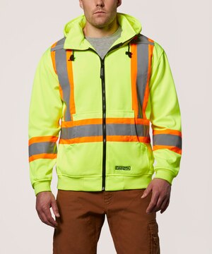 Chandail en molleton doublé haute visibilité Dakota WorkPro Series à capuche et à glissière pleine longueur, pour hommes