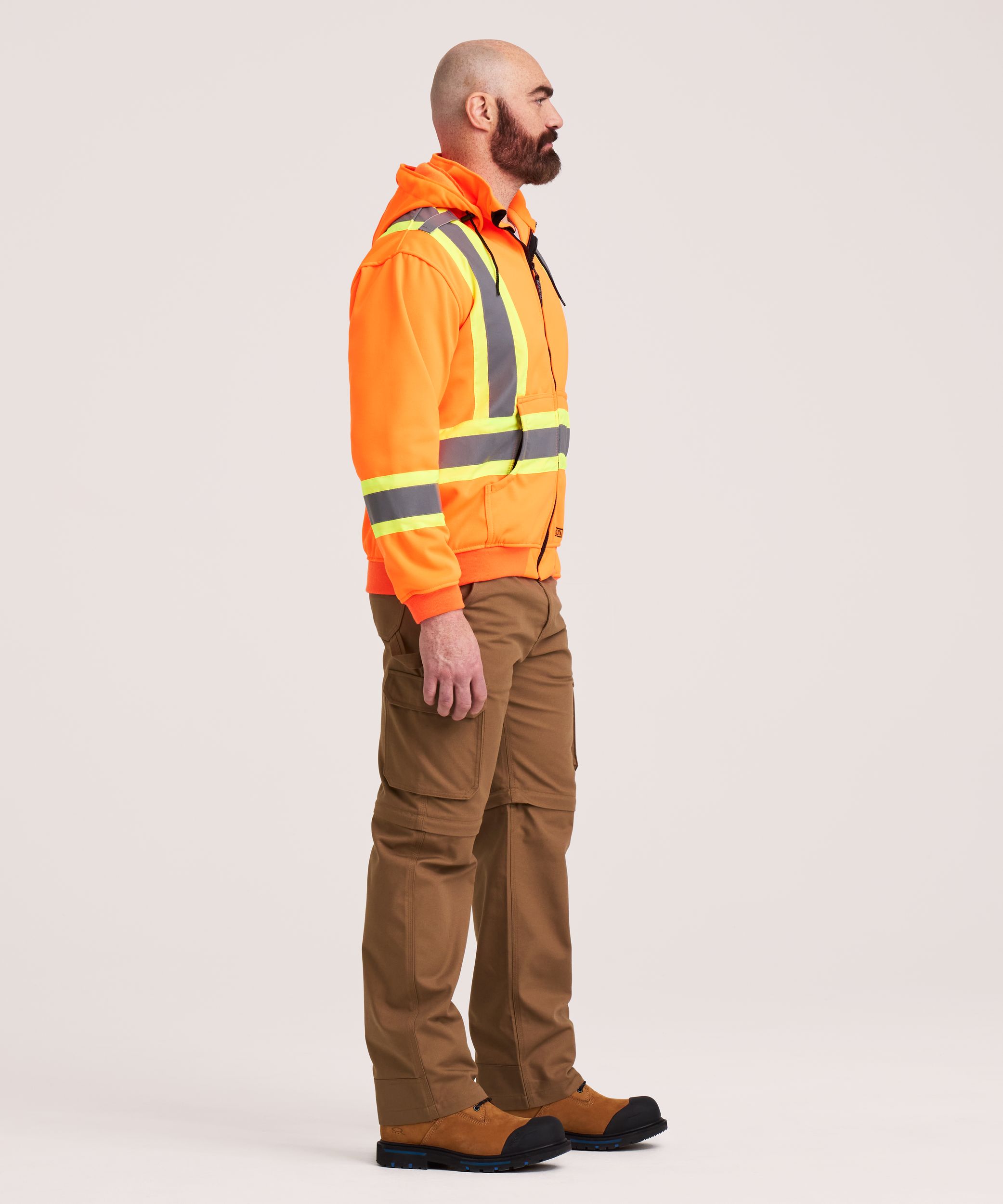 Chandail en molleton doublé haute visibilité Dakota WorkPro Series à capuche et à glissière pleine longueur, pour hommes