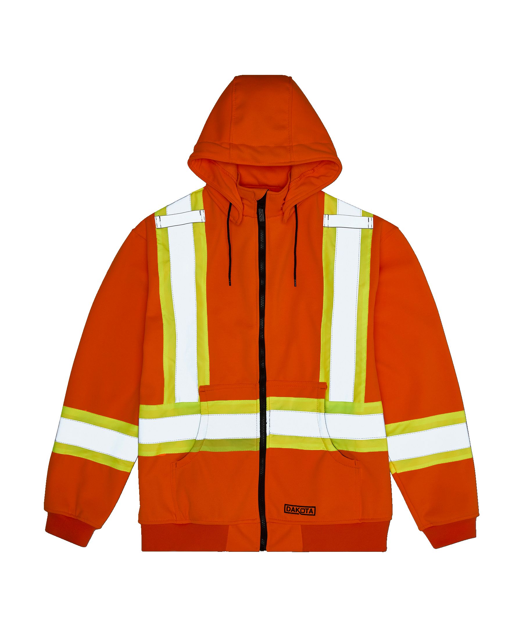 Chandail en molleton doublé haute visibilité Dakota WorkPro Series à capuche et à glissière pleine longueur, pour hommes