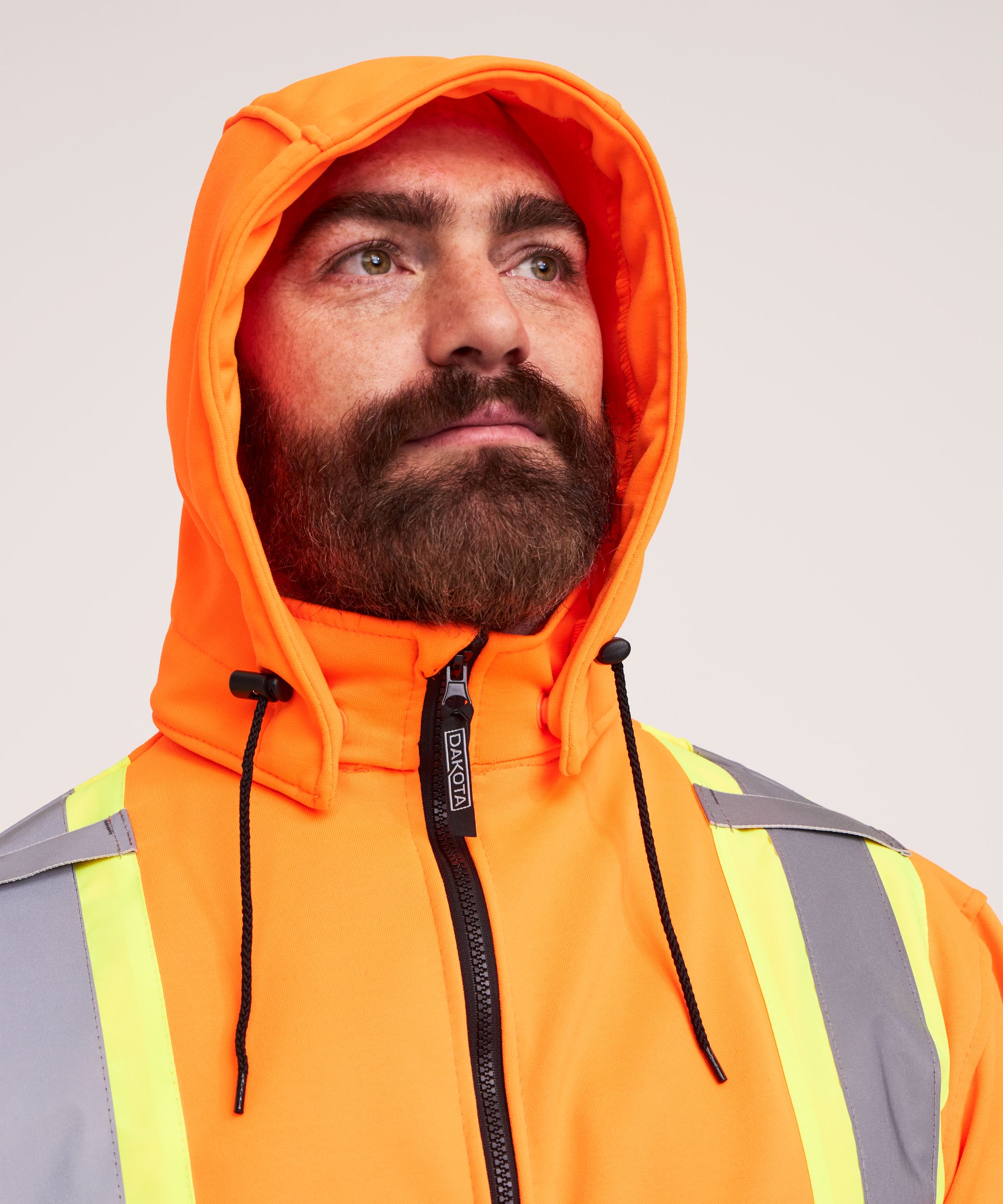 Chandail en molleton doublé haute visibilité Dakota WorkPro Series à capuche et à glissière pleine longueur, pour hommes