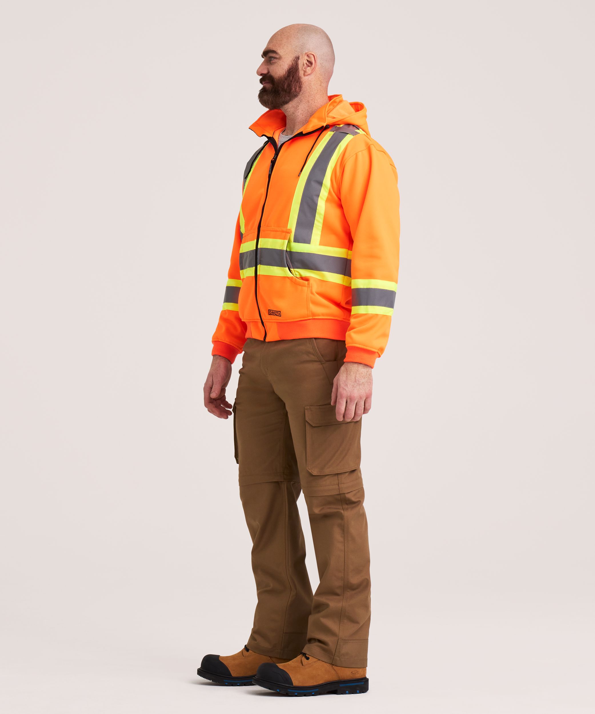 Chandail en molleton doublé haute visibilité Dakota WorkPro Series à capuche et à glissière pleine longueur, pour hommes