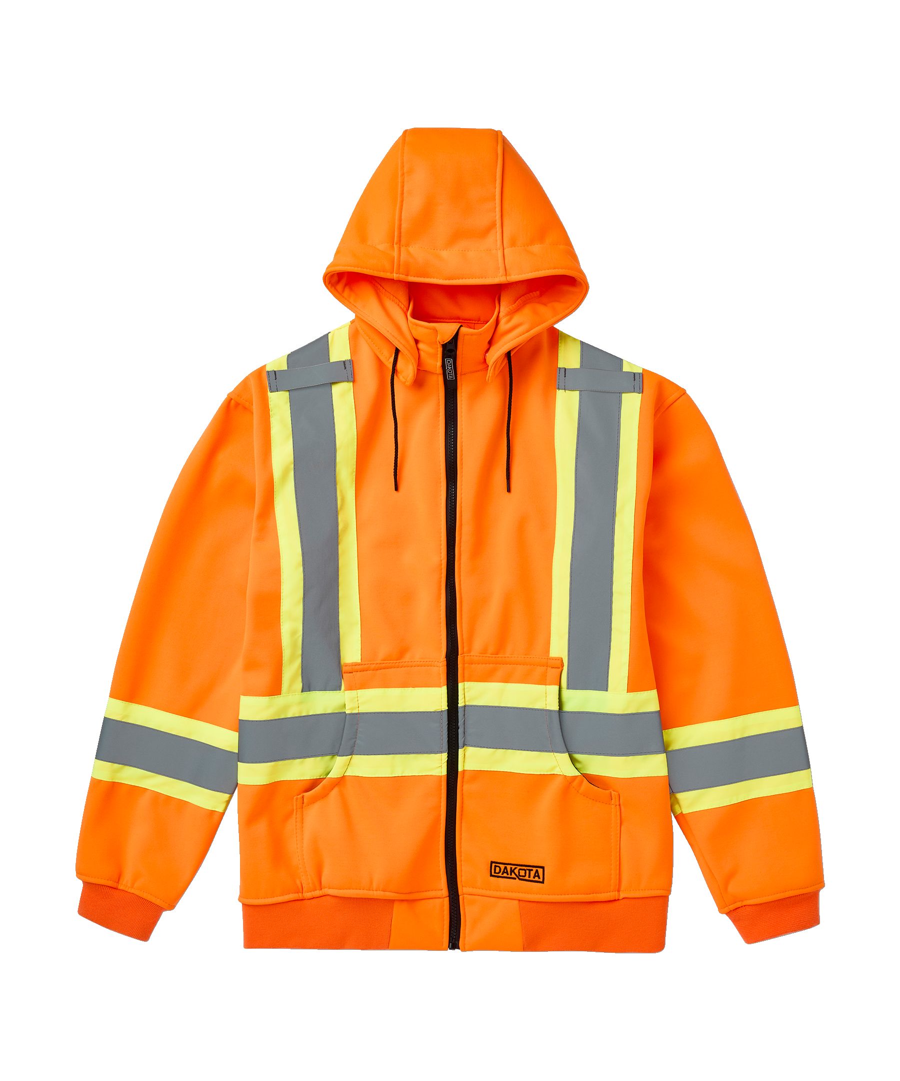Chandail en molleton doublé haute visibilité Dakota WorkPro Series à capuche et à glissière pleine longueur, pour hommes