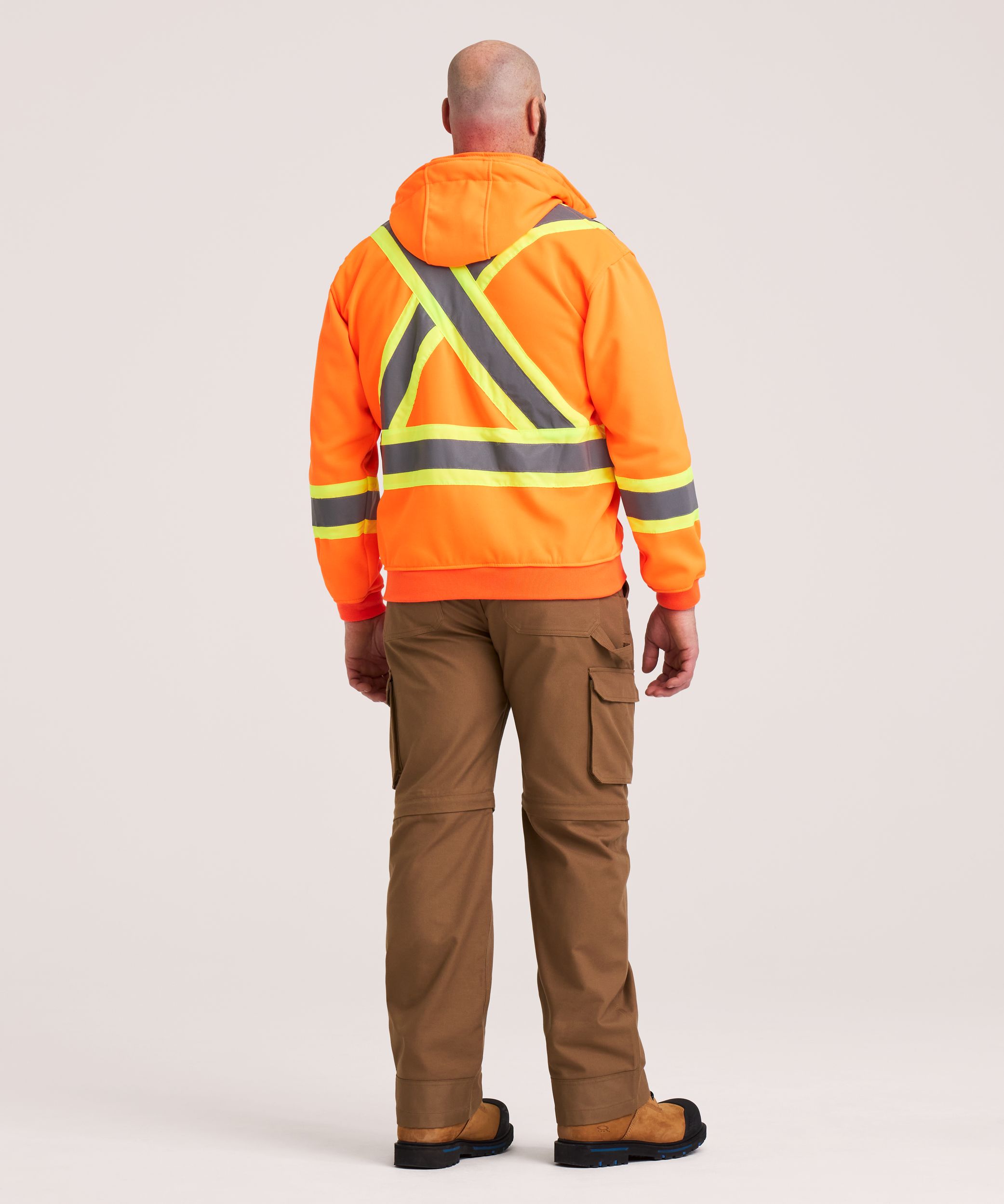 Chandail en molleton doublé haute visibilité Dakota WorkPro Series à capuche et à glissière pleine longueur, pour hommes