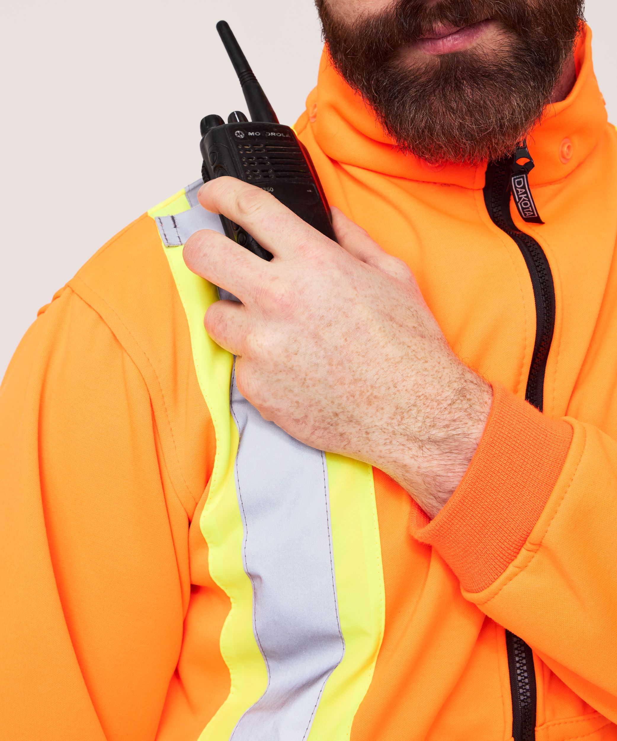 Chandail en molleton doublé haute visibilité Dakota WorkPro Series à capuche et à glissière pleine longueur, pour hommes
