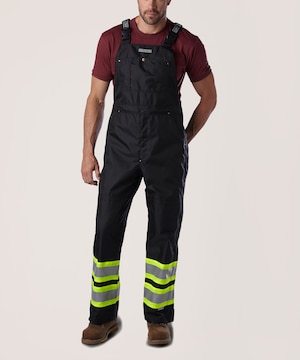 Dakota WorkPro Series Men's Hi Vis Hyper-Dri 3 Waterproof Rip Stop Bib Overalls - Black