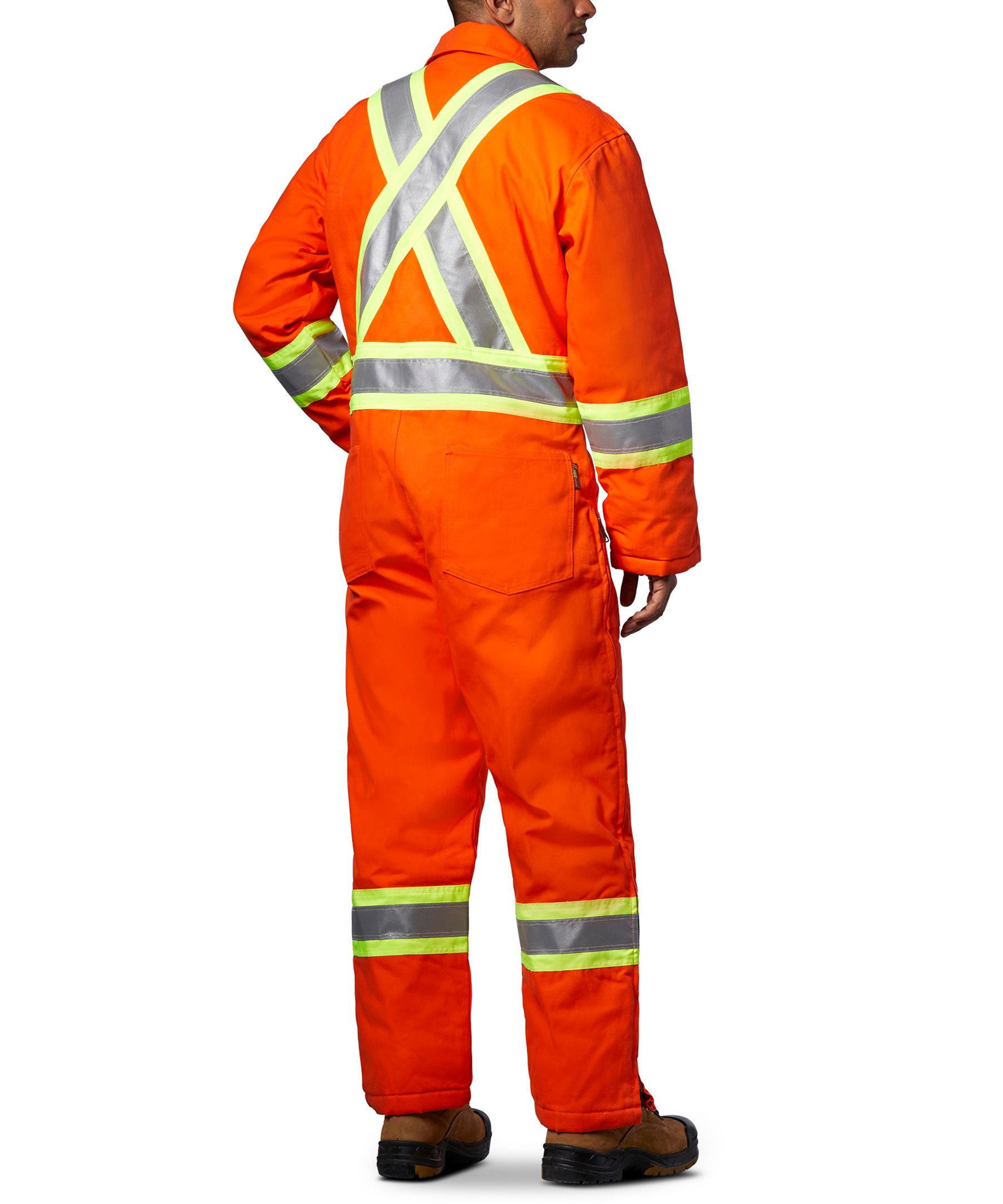 Tough Duck Combinaison de travail en coutil de coton doublée avec bordure de 4 pouces pour hommes