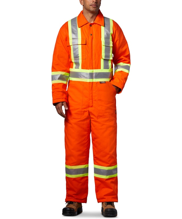 Tough Duck Men's Cotton Duck Lined Coverall With 4 Inch Striping
