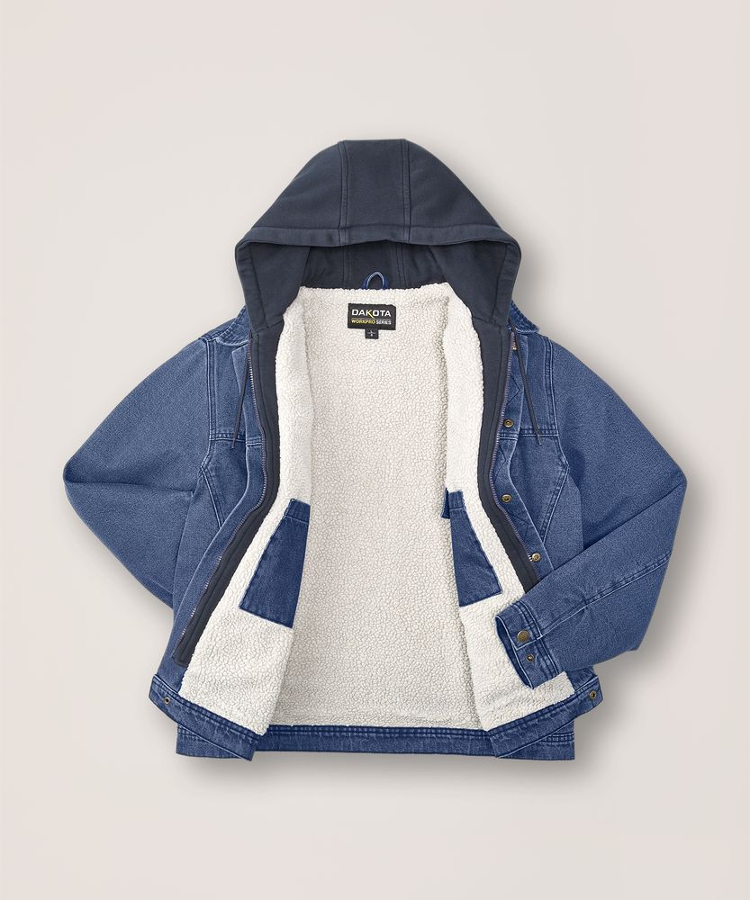 Hooded Denim Mens Dark Blue Jean Jacket Men's Denim Jacket With