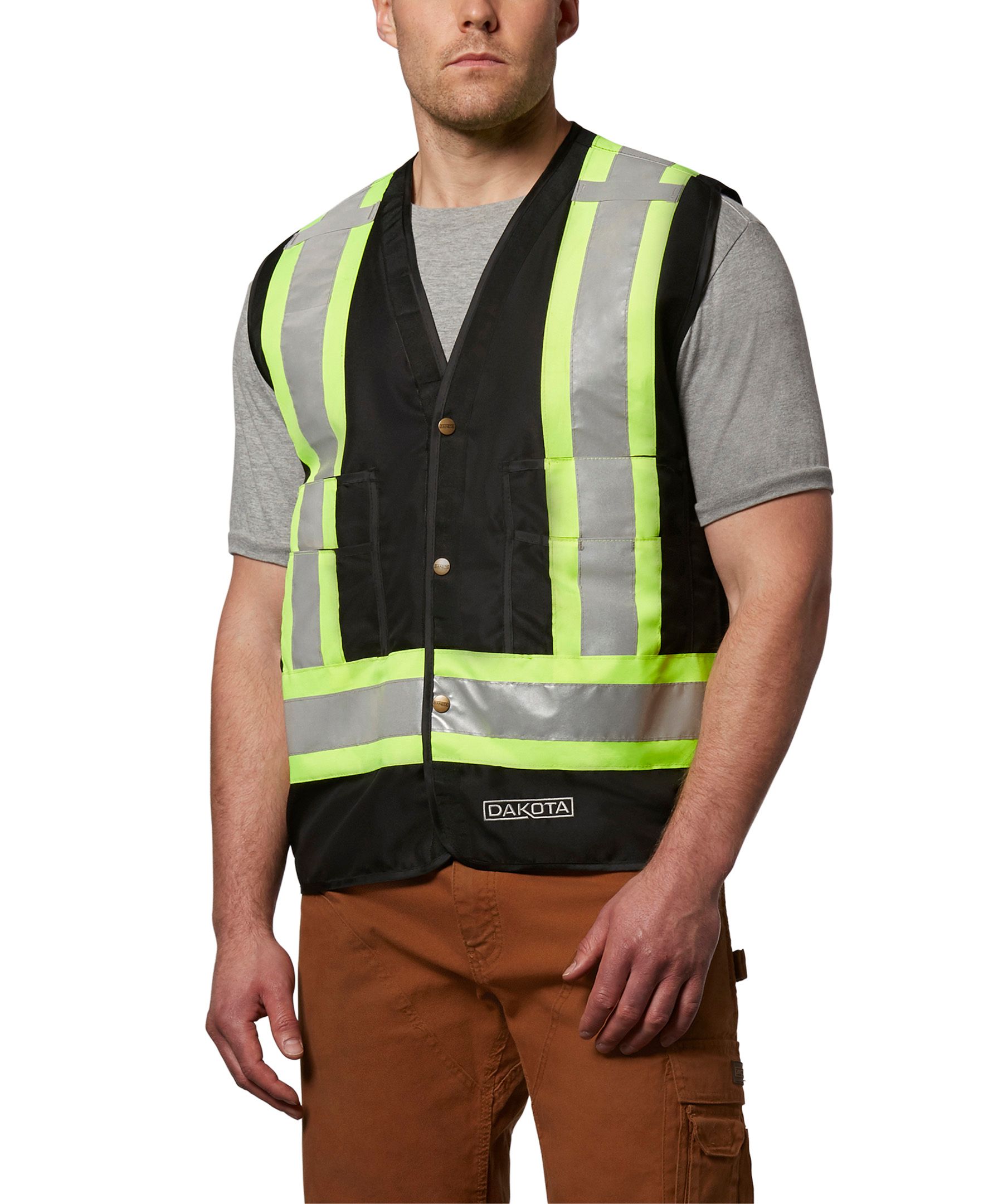 Dakota WorkPro Series Men's Class 1 Hi Vis Reinforced Work Vest