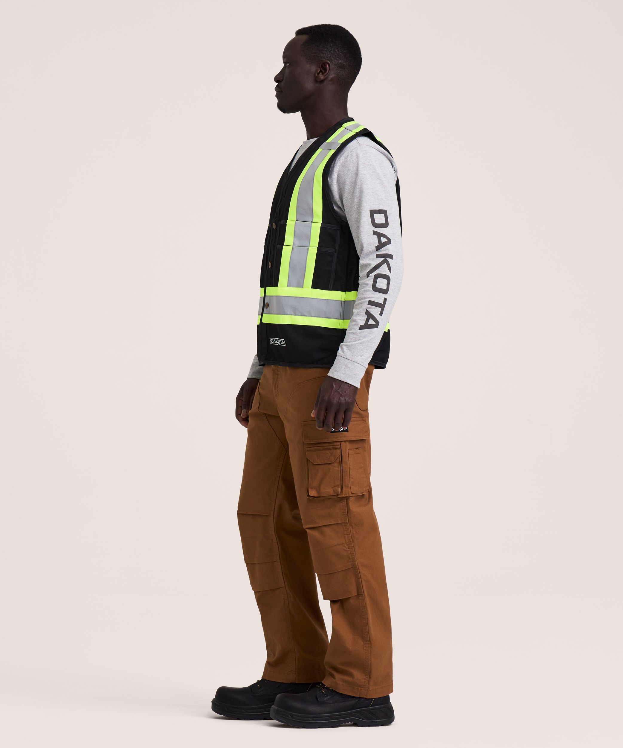 Dakota WorkPro Series Men's Class 1 Hi Vis Reinforced Work Vest