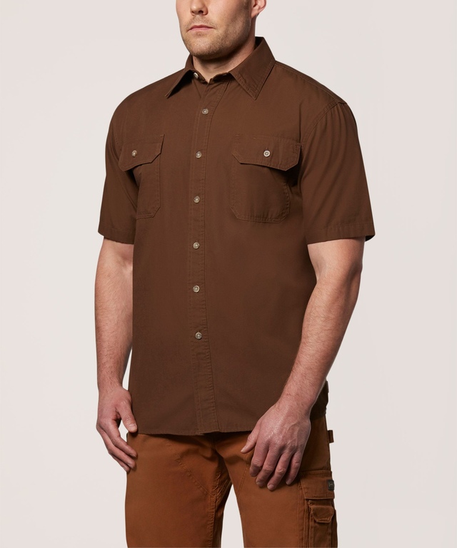 Dakota WorkPro Series Men's Short Sleeve Cotton Canvas Relaxed Fit Contractor Shirt