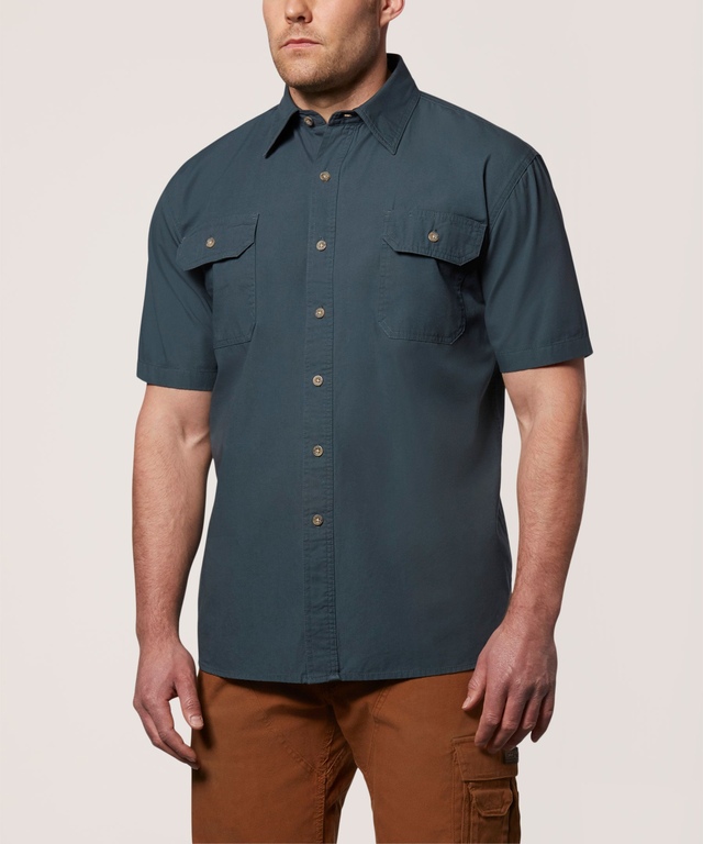 Dakota WorkPro Series Men's Short Sleeve Cotton Canvas Relaxed Fit Contractor Shirt