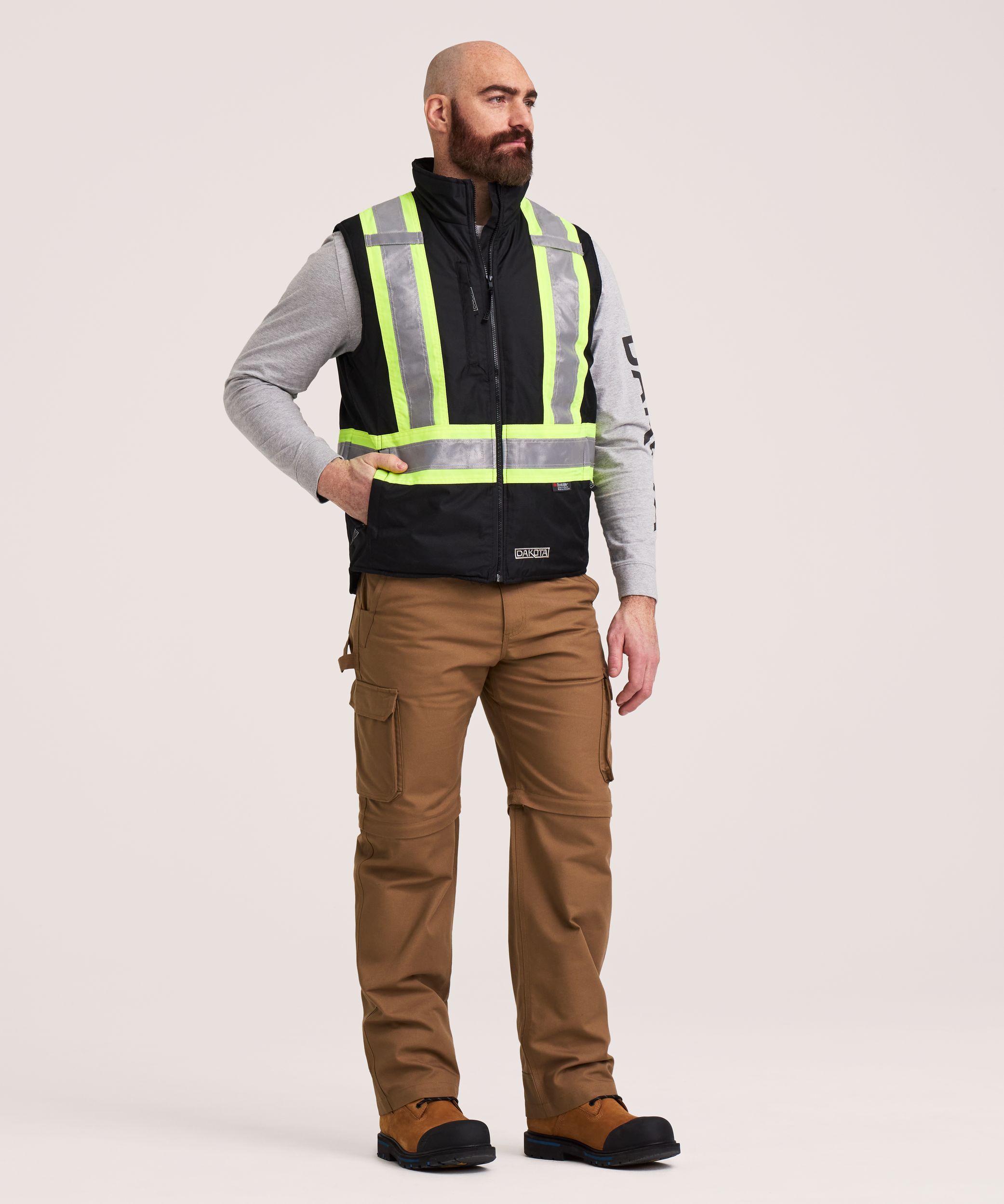 Dakota WorkPro Series Men's Class 1 Hi Vis 300D T-Max Lined Vest