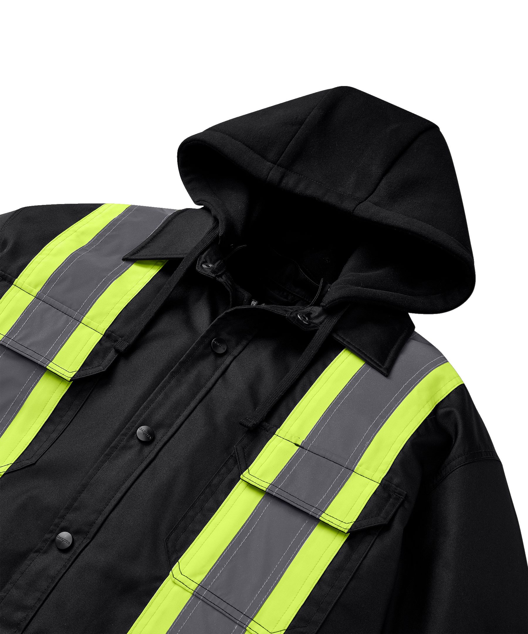 Chemise-veste haute visibilité matelassée Dakota WorkPro Series de catégorie&nbsp;1, à capuche, pour hommes