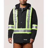 Chemise-veste haute visibilité matelassée Dakota WorkPro Series de catégorie&nbsp;1, à capuche, pour hommes Front_Flat