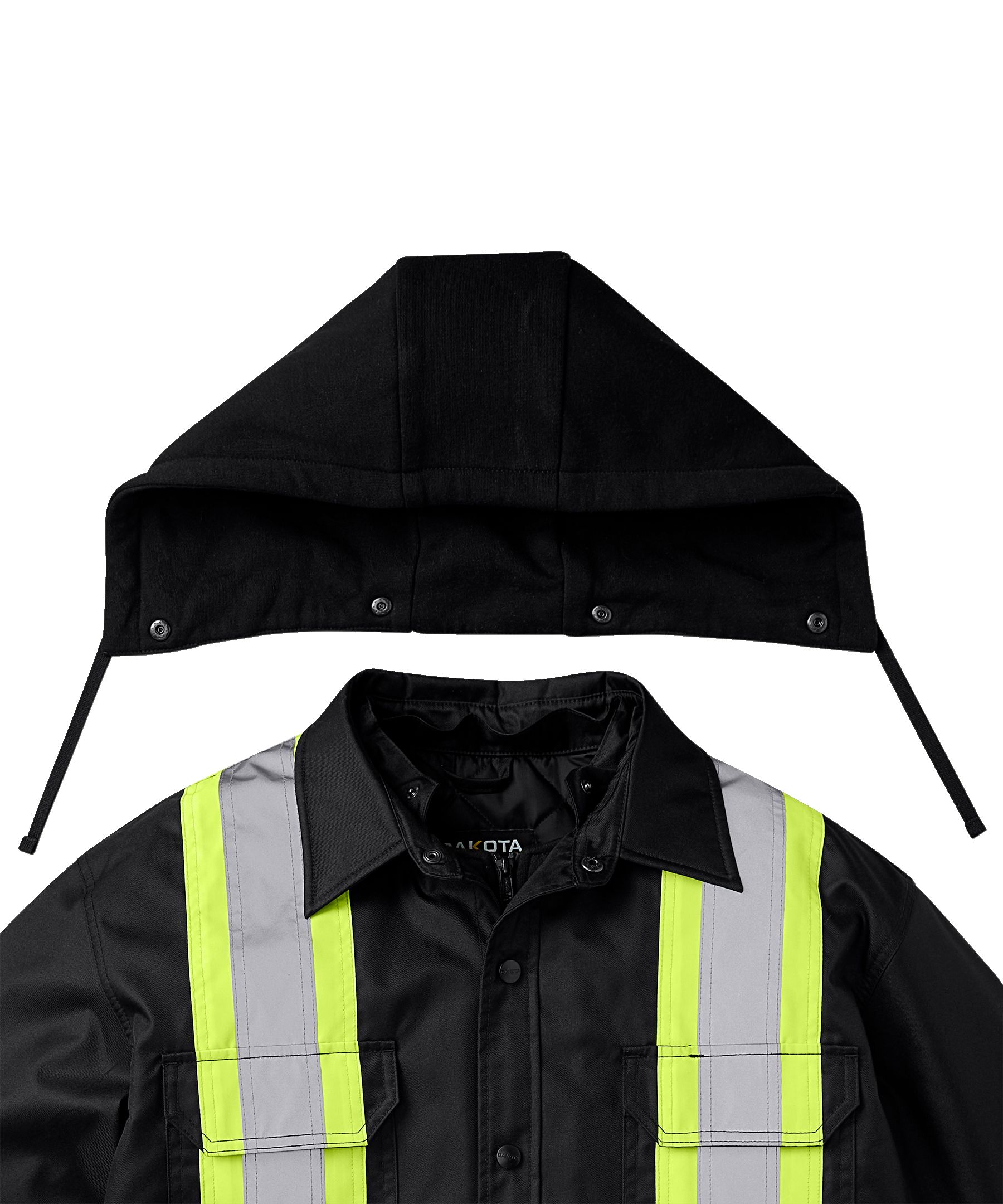 Chemise-veste haute visibilité matelassée Dakota WorkPro Series de catégorie&nbsp;1, à capuche, pour hommes
