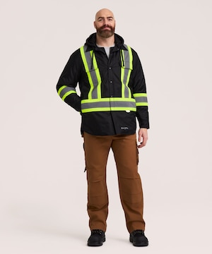 Dakota WorkPro Series Men's Class 1 Hi Vis Hooded Quilted Jac Shirt