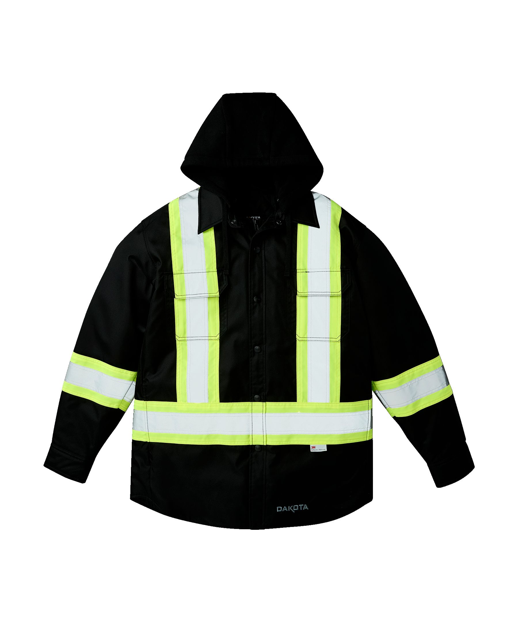 Chemise-veste haute visibilité matelassée Dakota WorkPro Series de catégorie&nbsp;1, à capuche, pour hommes