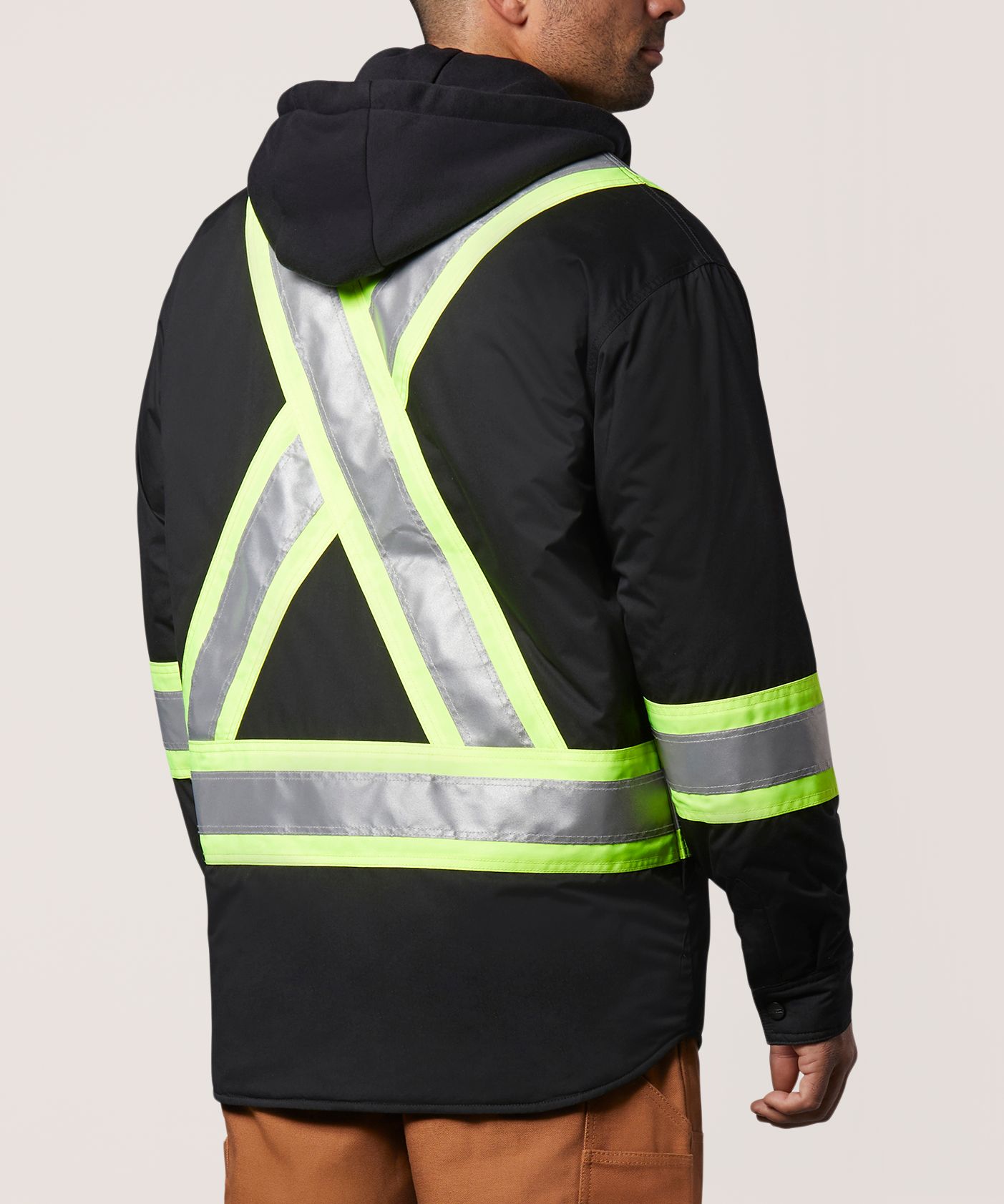 Chemise-veste haute visibilité matelassée Dakota WorkPro Series de catégorie&nbsp;1, à capuche, pour hommes