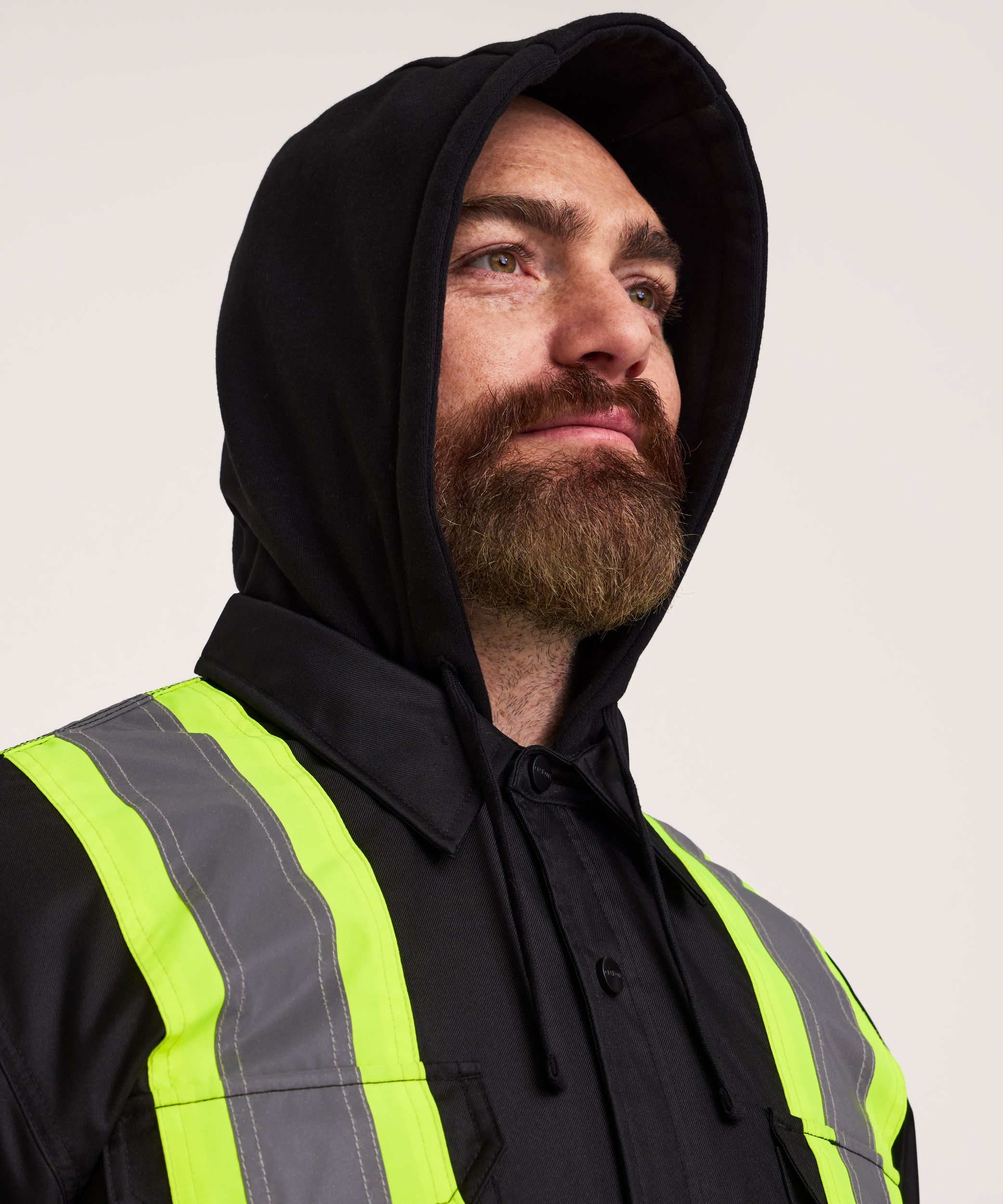 Chemise-veste haute visibilité matelassée Dakota WorkPro Series de catégorie&nbsp;1, à capuche, pour hommes