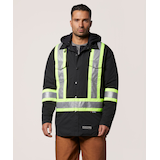 Dakota WorkPro Series Men's Class 1 Hi Vis Hooded Quilted Jac Shirt Front_Flat