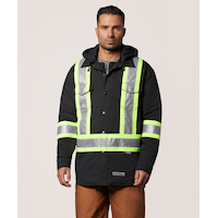 Chemise-veste haute visibilité matelassée Dakota WorkPro Series de catégorie 1, à capuche, pour hommes Front_Flat