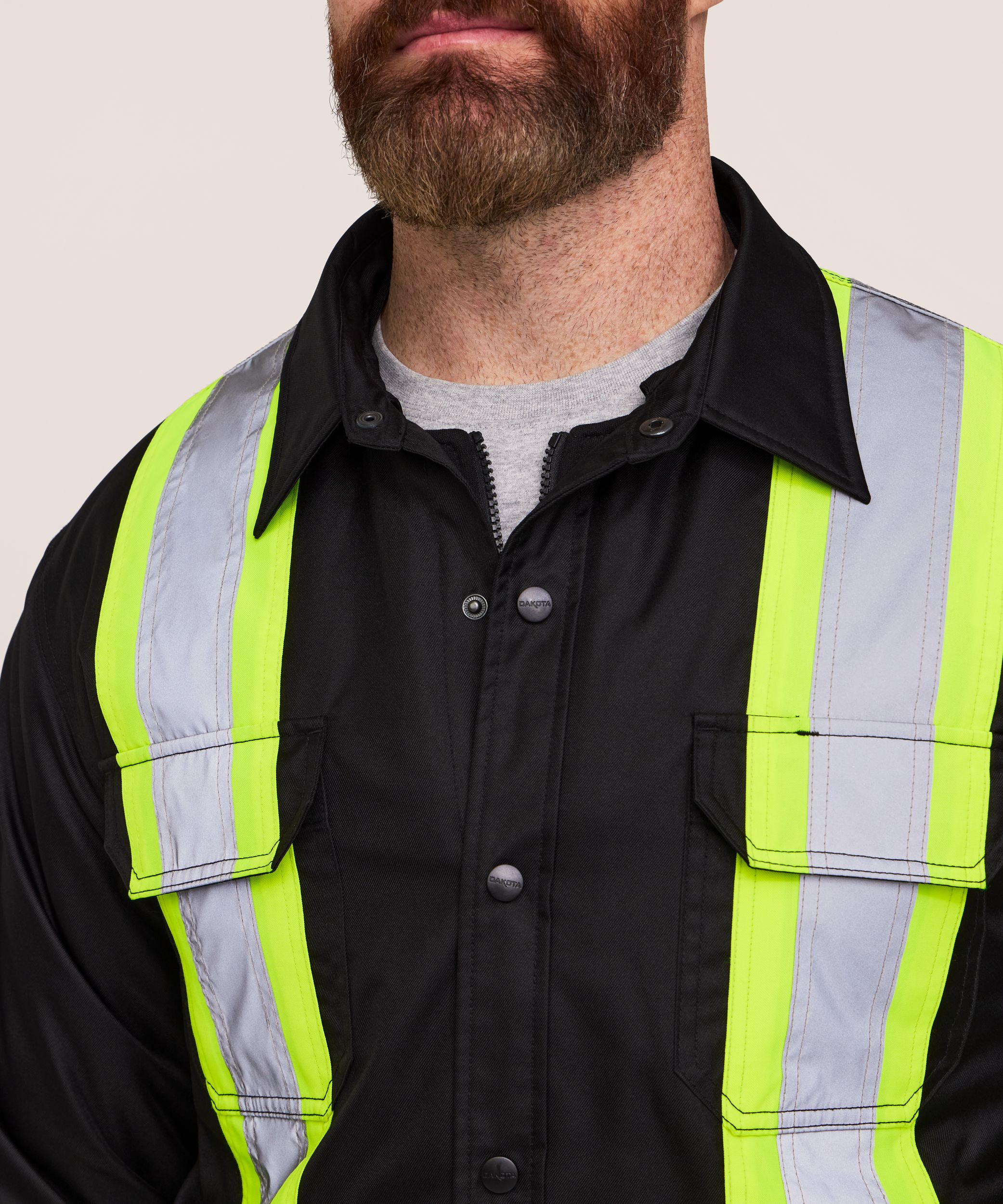 Chemise-veste haute visibilité matelassée Dakota WorkPro Series de catégorie&nbsp;1, à capuche, pour hommes