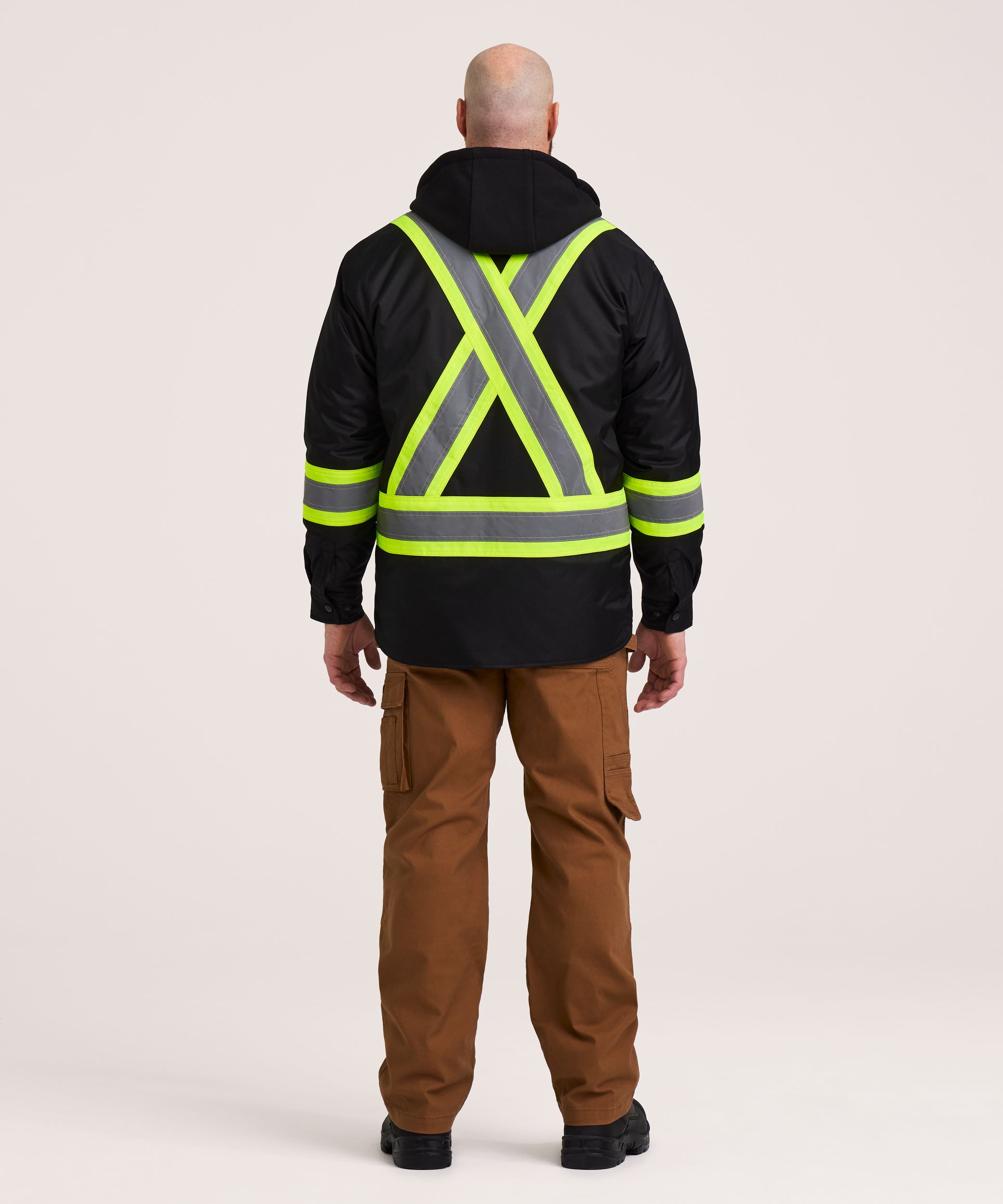 Chemise-veste haute visibilité matelassée Dakota WorkPro Series de catégorie&nbsp;1, à capuche, pour hommes