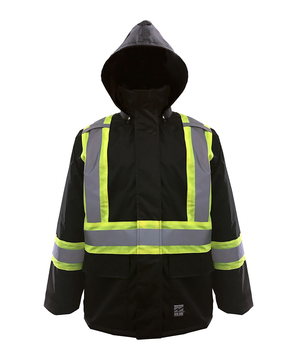 Veste imperméable de sécurité à haute visibilité sans doublure étanche au vent et à l'eau pour hommes, Open Road, 150D