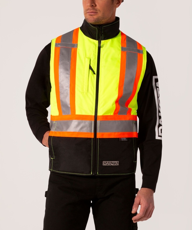 Veste doublée T-Max haute visibilité de catégorie 2 300 D pour hommes, Dakota WorkPro Series