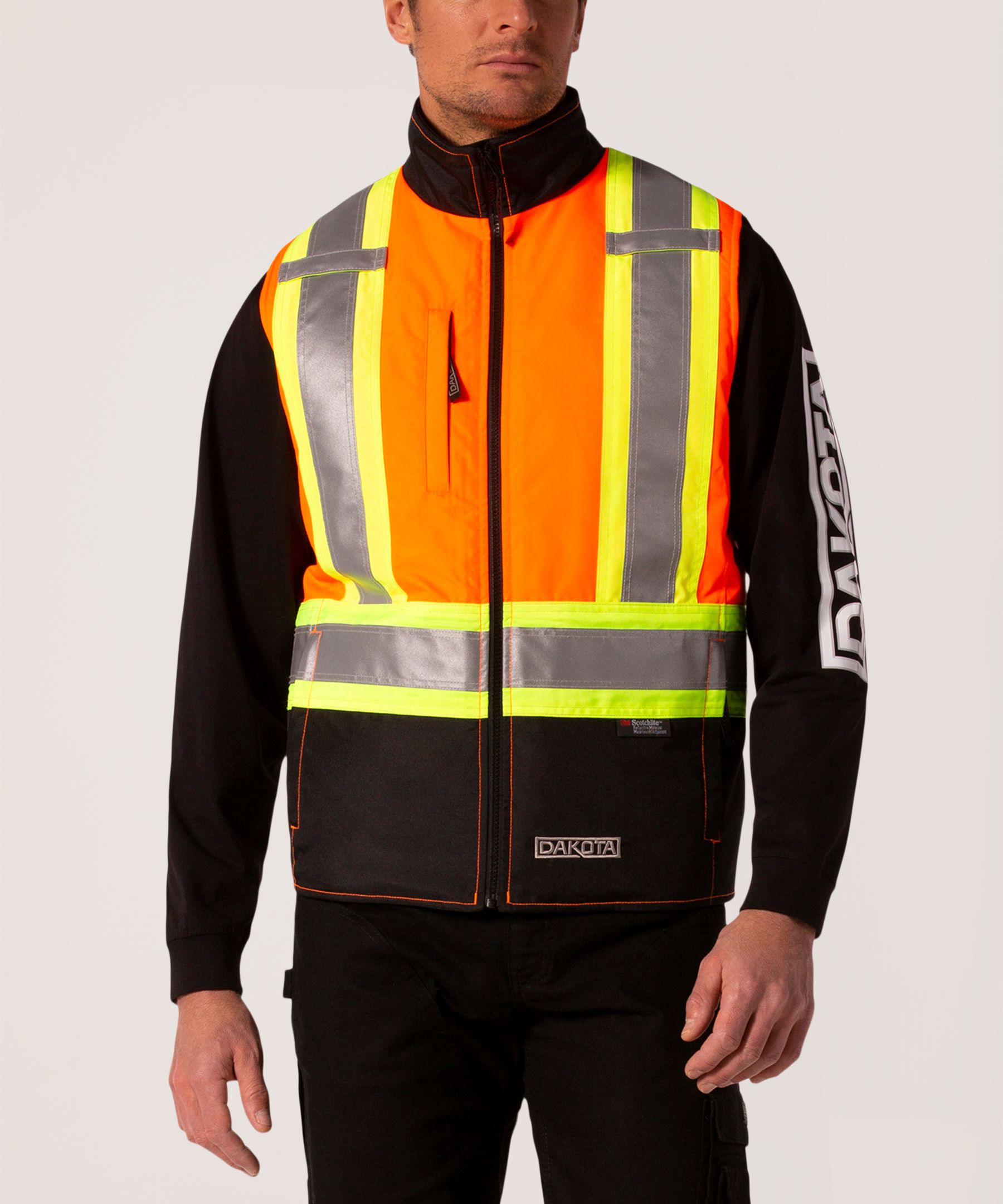 Dakota WorkPro Series Men's Class 2 Hi-Vis 300D T-MAX Lined Vest