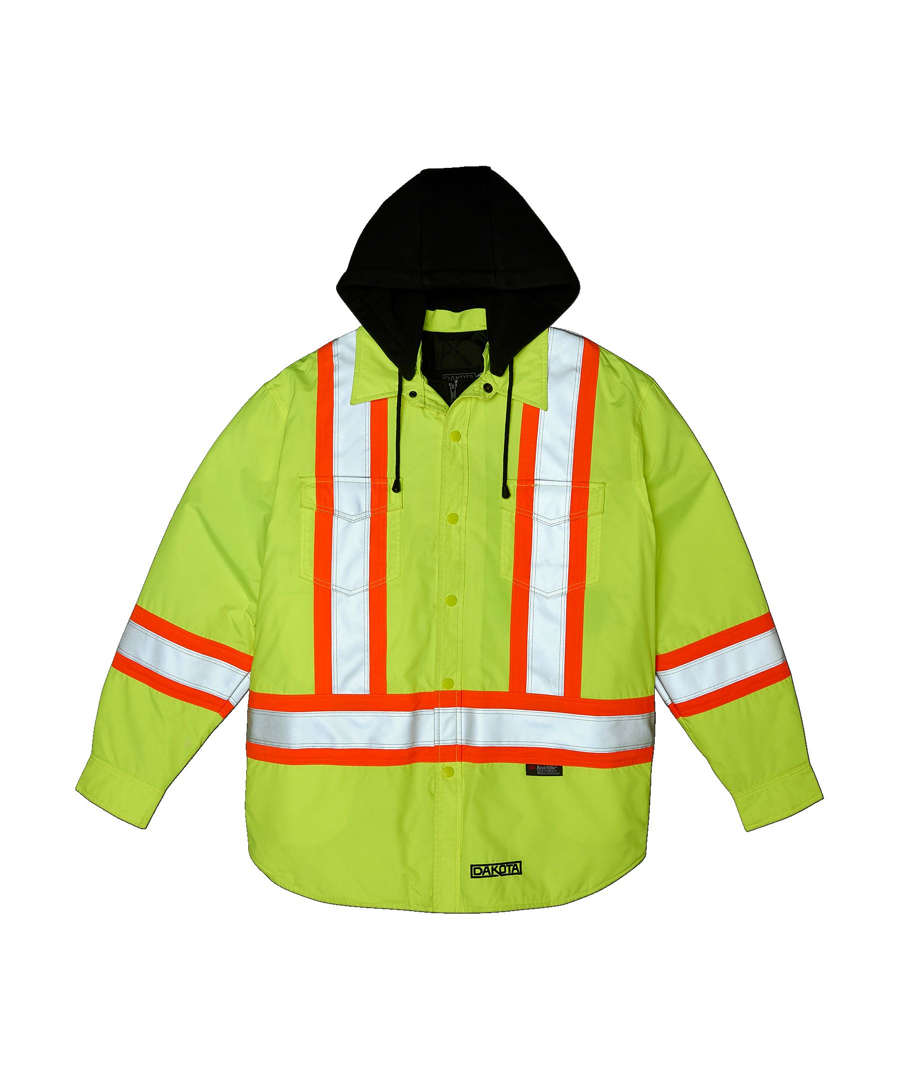 Chemise-veste hydrofuge matelassée haute visibilité Dakota WorkPro Series, catégorie&nbsp;2, à capuche, pour hommes