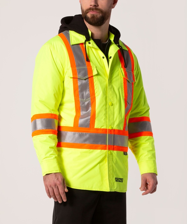Chemise-veste hydrofuge matelassée haute visibilité Dakota WorkPro Series, catégorie 2, à capuche, pour hommes