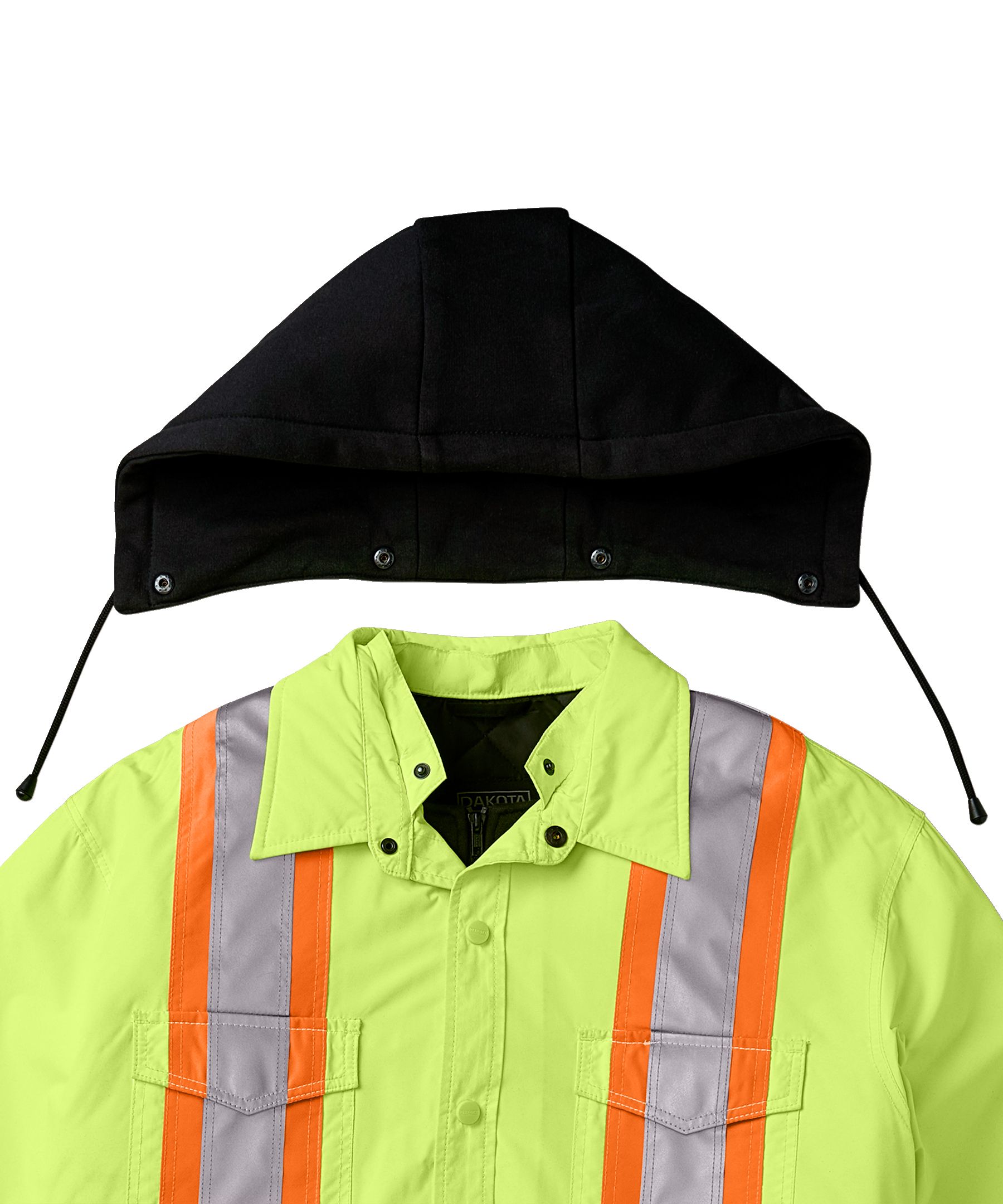Chemise-veste hydrofuge matelassée haute visibilité Dakota WorkPro Series, catégorie&nbsp;2, à capuche, pour hommes
