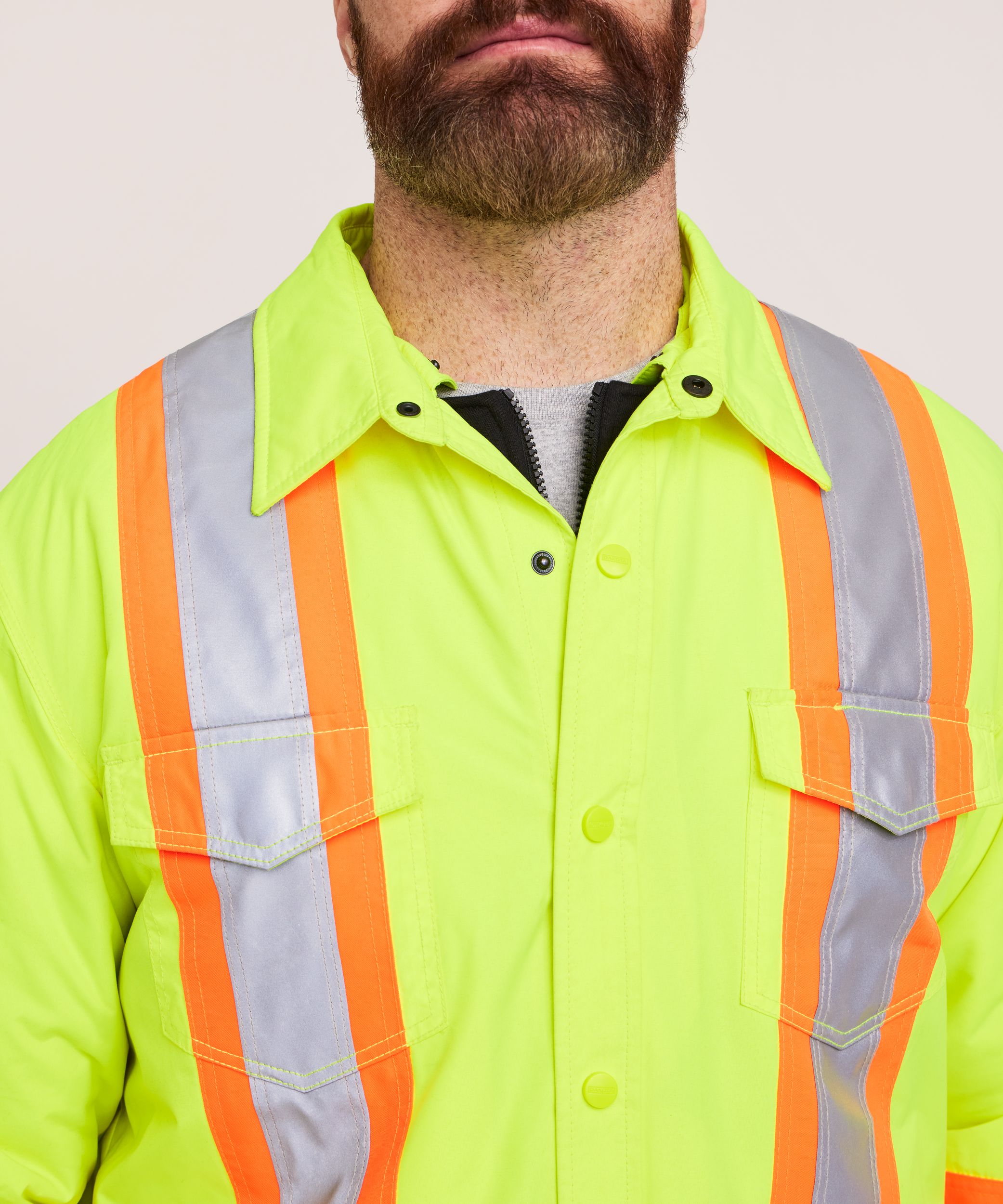 Chemise-veste hydrofuge matelassée haute visibilité Dakota WorkPro Series, catégorie&nbsp;2, à capuche, pour hommes