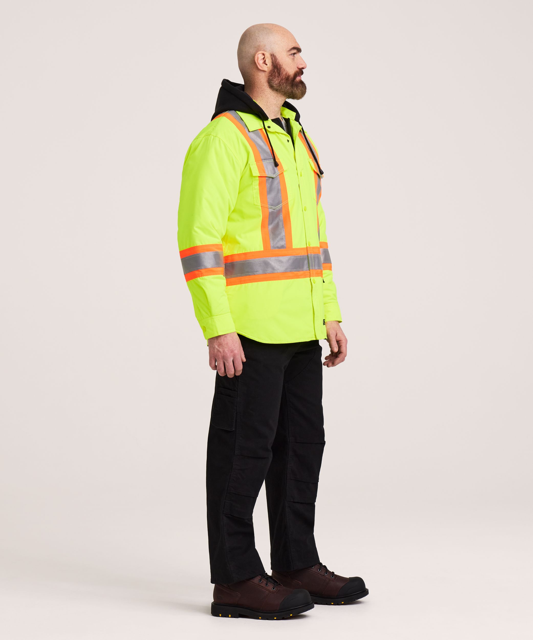 Chemise-veste hydrofuge matelassée haute visibilité Dakota WorkPro Series, catégorie&nbsp;2, à capuche, pour hommes