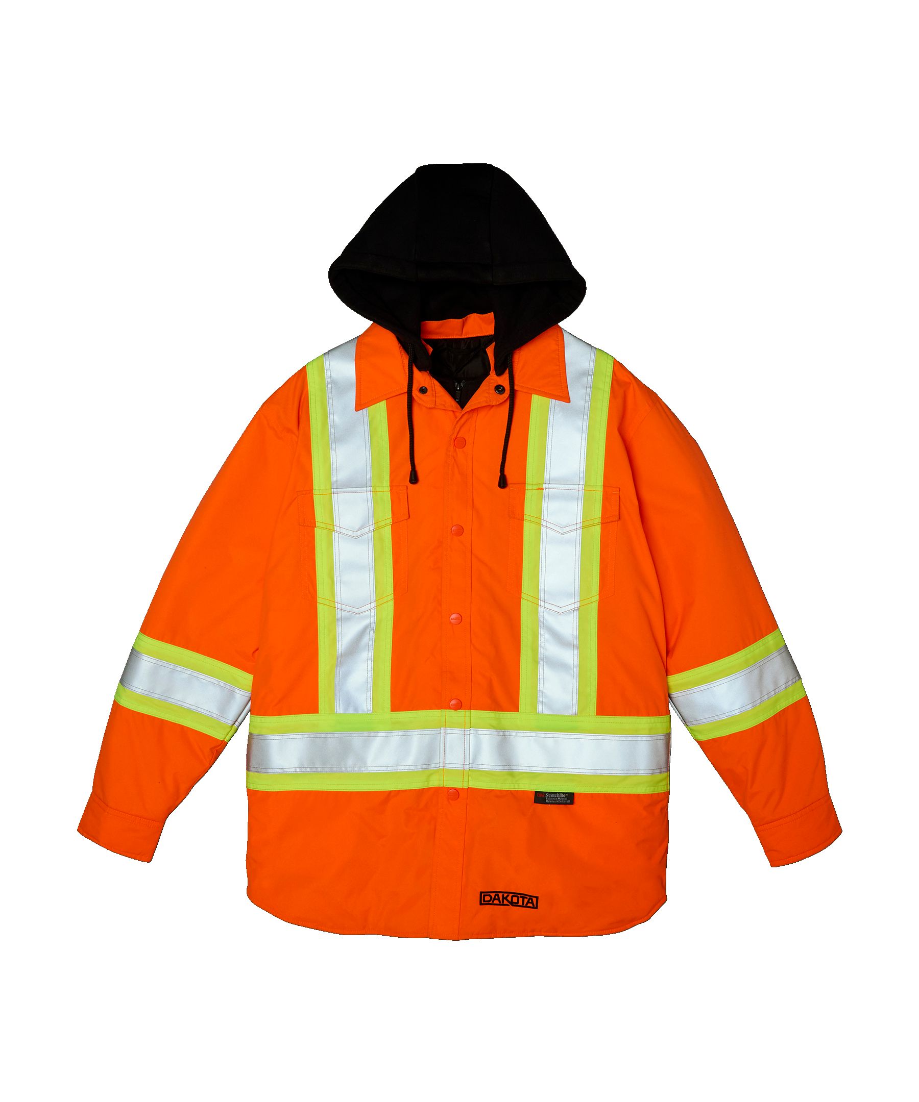 Chemise-veste hydrofuge matelassée haute visibilité Dakota WorkPro Series, catégorie&nbsp;2, à capuche, pour hommes