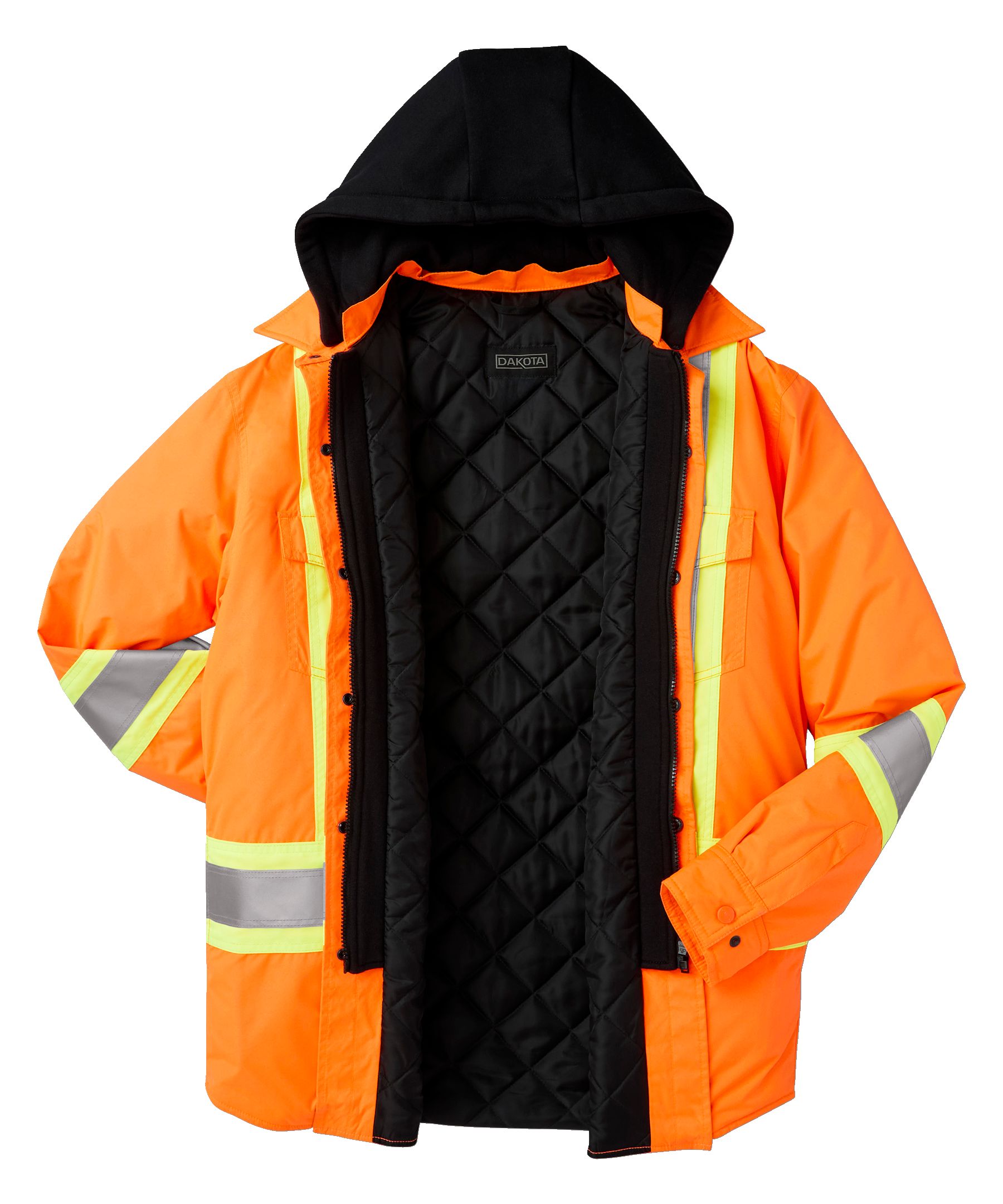 Chemise-veste hydrofuge matelassée haute visibilité Dakota WorkPro Series, catégorie&nbsp;2, à capuche, pour hommes